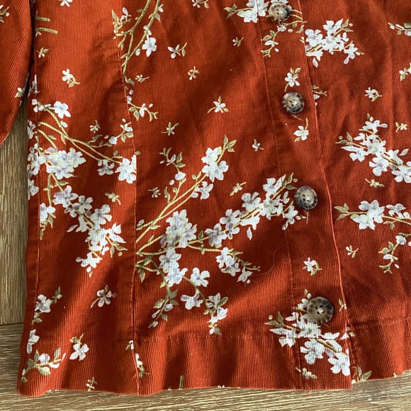 Madewell Corduroy Button-Front Puff Sleeve Top in Farmstand Bouquet Size XS - Picture 9 of 13